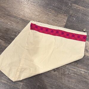 Tory Burch Cream dust bag with Pink Patterned Trim